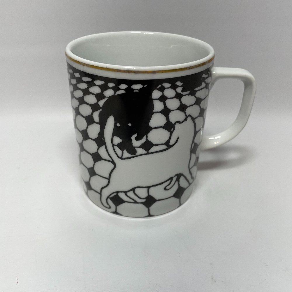Vintage 1985 Metropolitan Museum Of Art Felix Gold Trim Vollatton Two Cats Mug